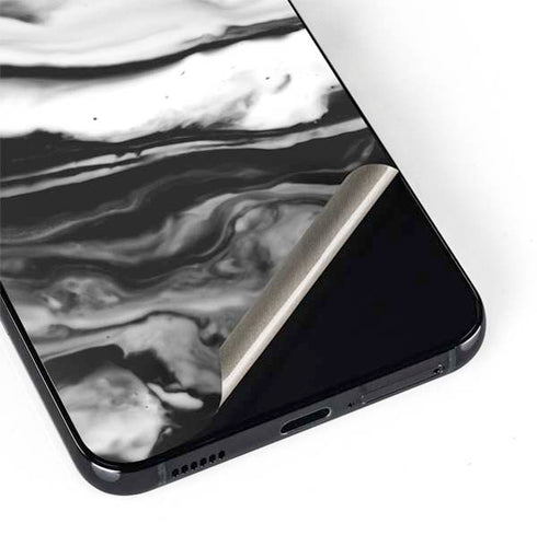 Black and White Marble Ink Galaxy S22 Plus Skin
